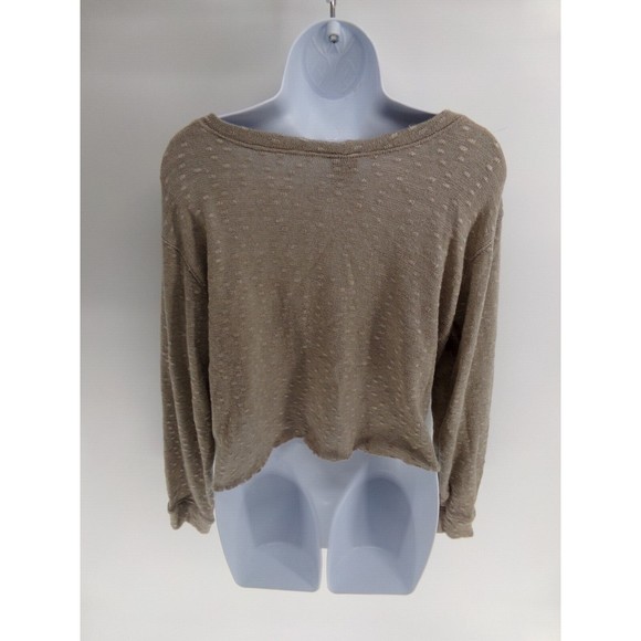 Agnes & Dora Sweater Women's Size Small Cropped Pullover Tan Knit - Picture 6 of 10